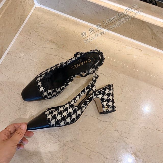 Chanel女鞋 香奈兒時尚經典涼鞋 Chanel中跟涼鞋  naq1091